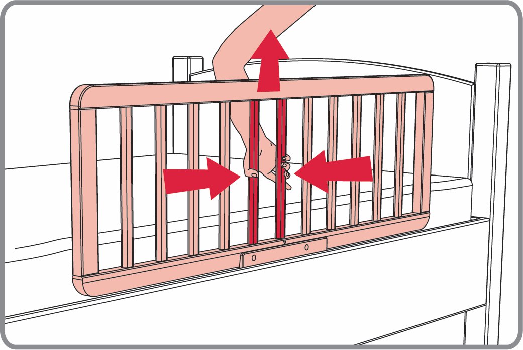 montaż i demontaż barierki clippasafe montaż i demontaż barierki clippasafe - ściśnij dwa szczeble i unieś barierkę